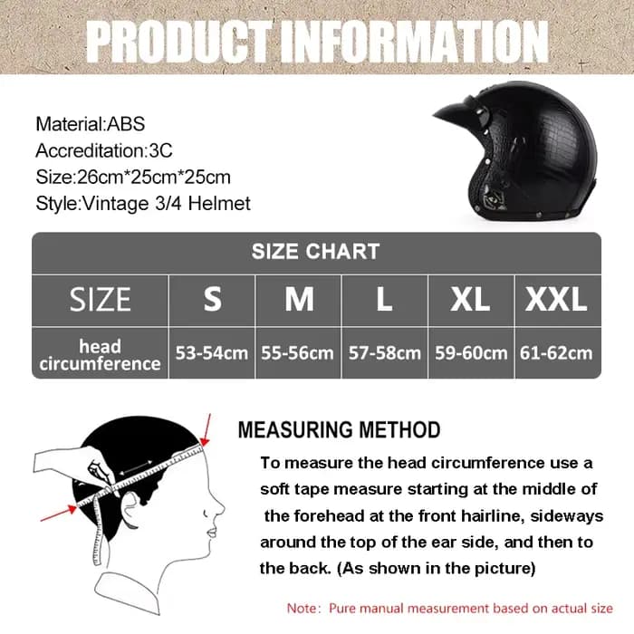 Casque de Moto rétro en cuir PU visage ouvert 3/4 casques de vélo Chopper classique Casco