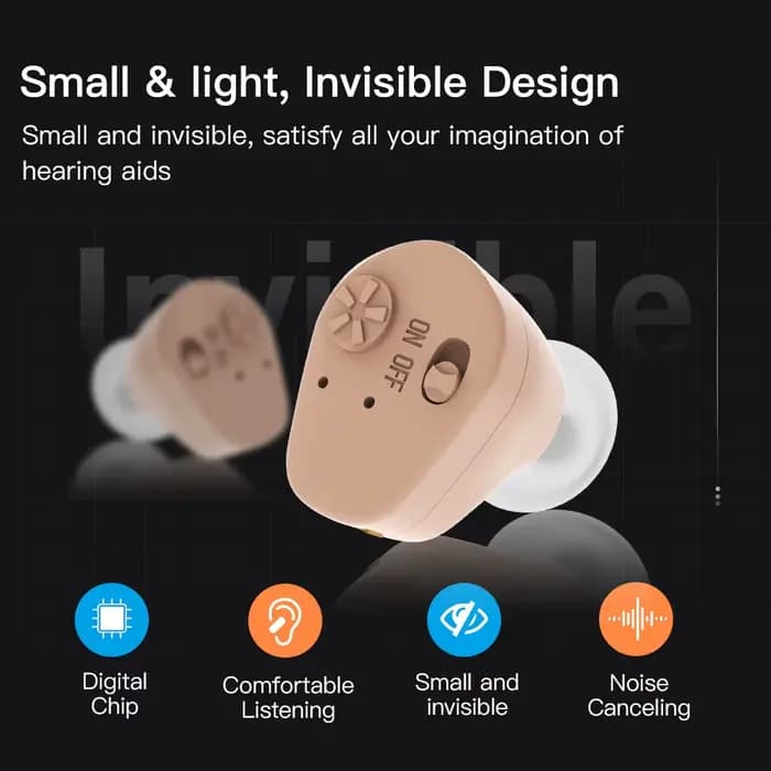 Casque sans fil aste avec batterie, amplificateur de son, aides auditives pour sourds, outil de combiné d'oreille, mini appareil d'écoute