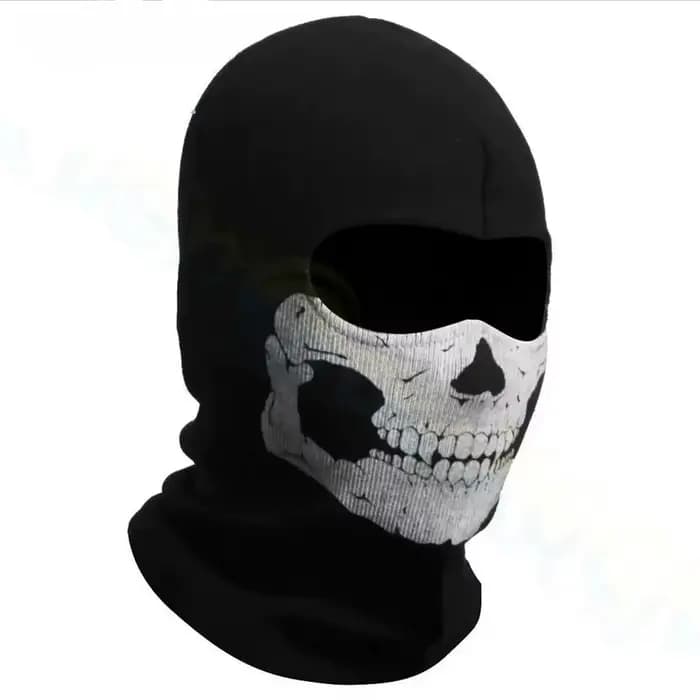 Cagoule de vélo masque complet imprimé crâne moto