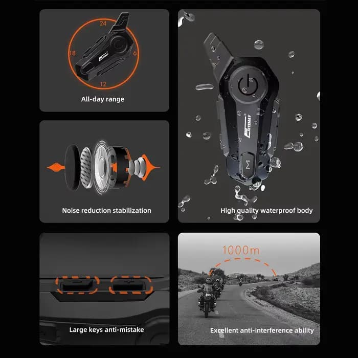 Intercom Bluetooth pour casque de moto