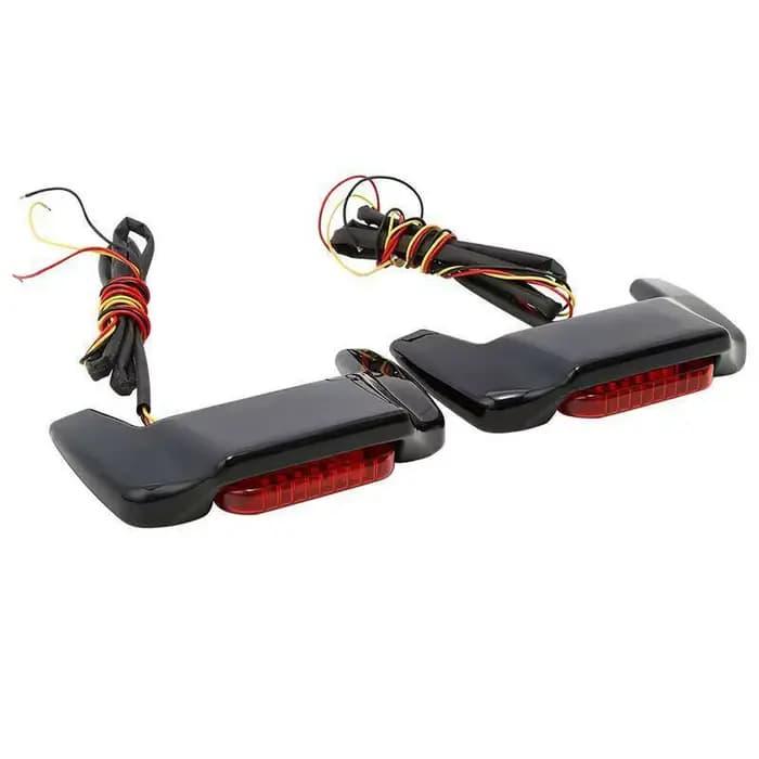 Spoilers de couvercle de sacoche de moto avec lumière LED