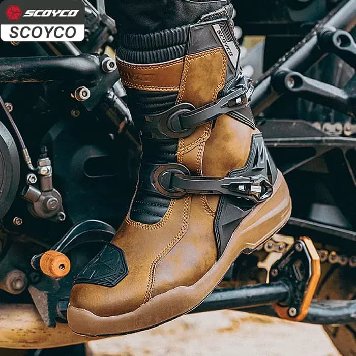 Bottes de Protection de Moto en Cuir TPU pour Homme