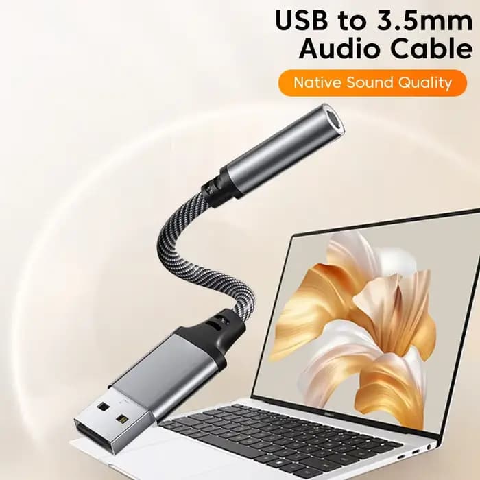Adaptateur audio USB vers prise jack 3.5mm, câble audio USB A vers prise audio 3.5mm, convertisseur de casque pour PC portable