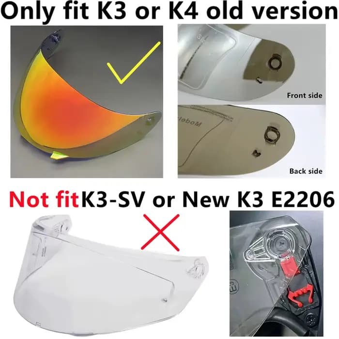 Visière de casque pour AGV Old K3 K4, bouclier facial de remplacement, Anti-buée, Protection UV, Polycarbonate Durable, Visière Moto Clear Vision