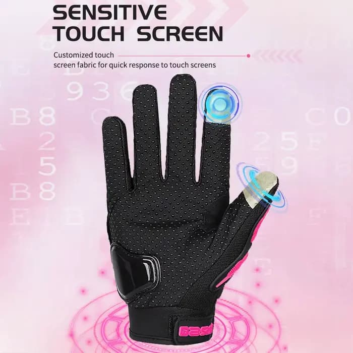 Gants de Moto rose noir pour femmes