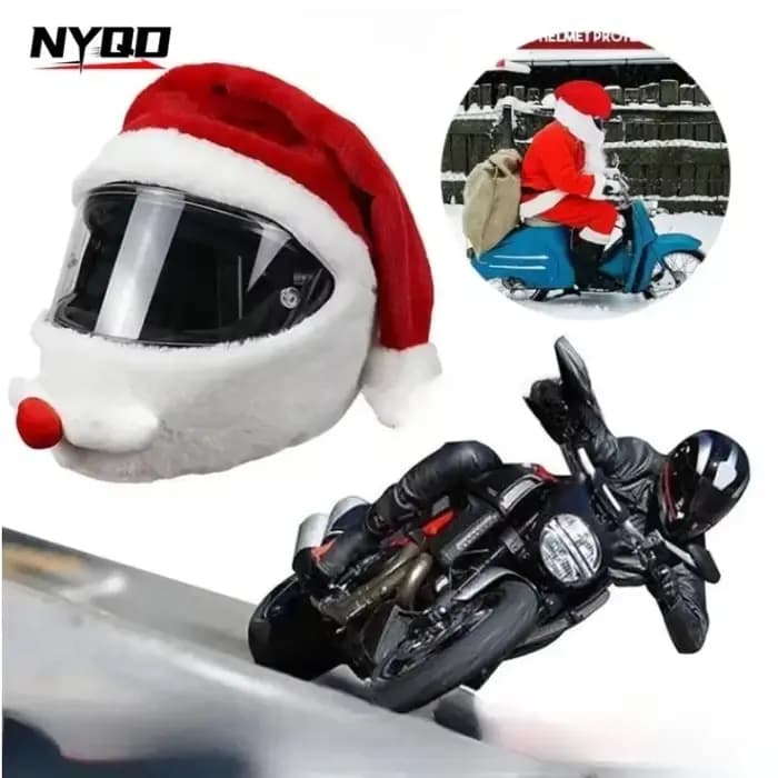 Housse de casque de moto en peluche