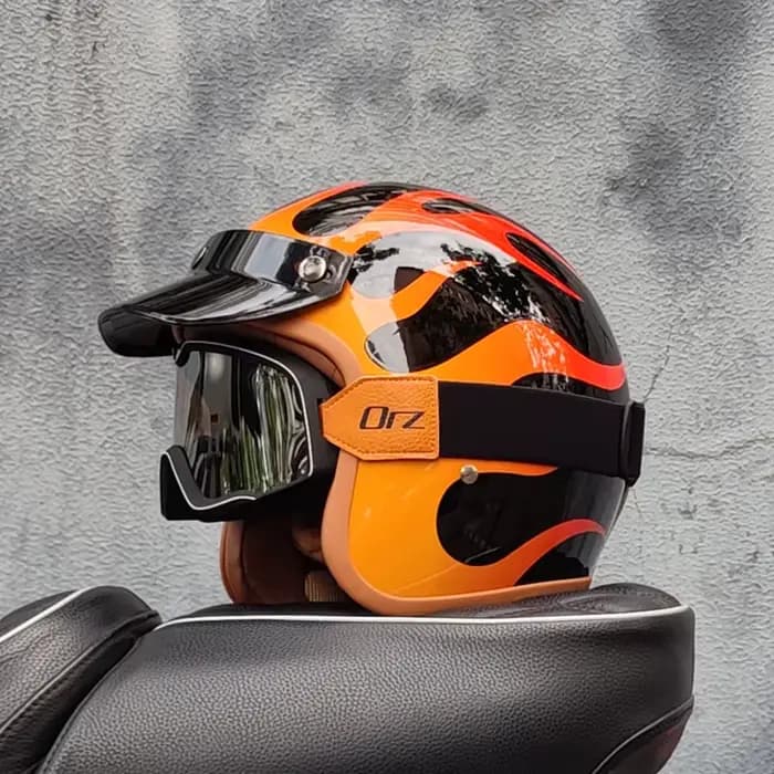 Casque de moto semi-ouvert rétro accessoires