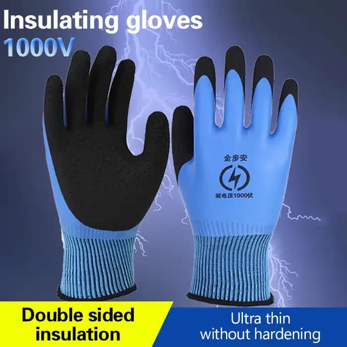 Gants isolants pour électricien, 1 paire, tension de tenue 1000V, haute élasticité, pour écran tactile, protection de sécurité