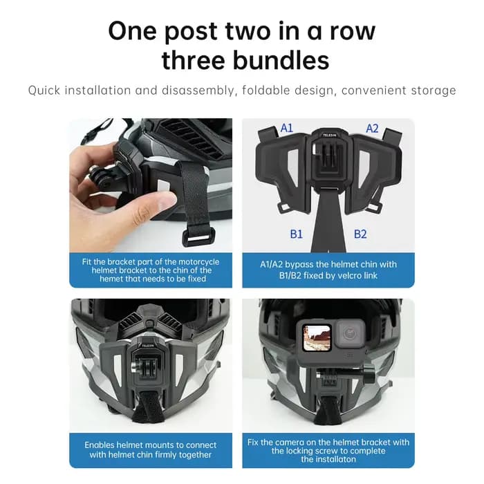TELESIN – sangle de montage pour casque de moto