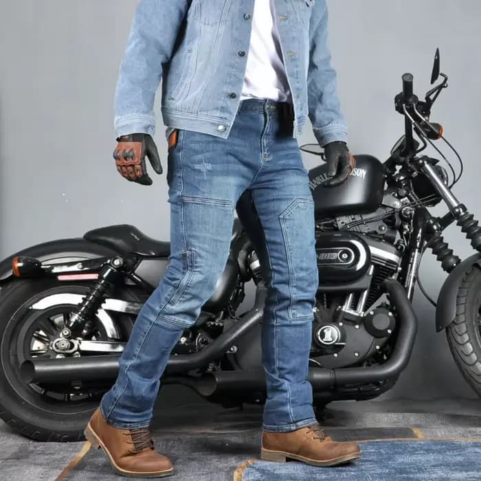 Jean de moto 2026 pour homme – Pantalon de travail décontracté extensible style rétro