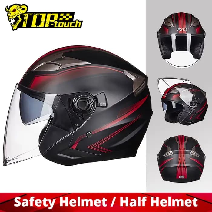 Casque Moto Demi-ouvert Tendance avec Visière Anti-UV