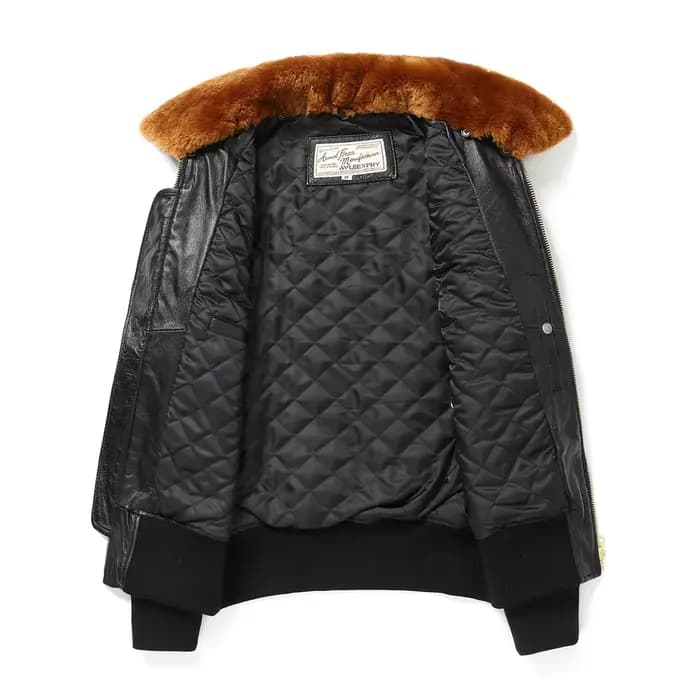 Veste en cuir de style militaire pour homme, manteau en cuir de vol, véritable peau de mouton douce naturelle, noir, hiver, taille européenne, pilote, B10