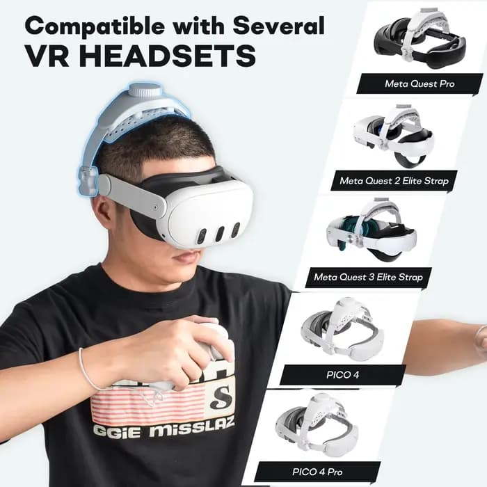 Sangle de tête réglable pour Meta Quest Pro/PSVR2, réduit la pression sur la tête, confort amélioré, accessoires VR pour Meta Quest 3S/3/2
