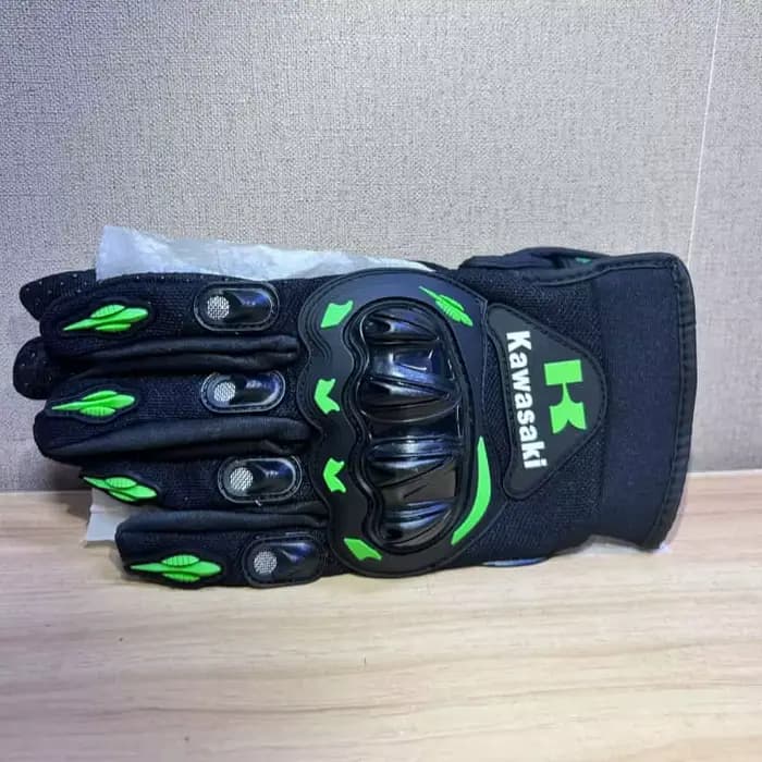 Kawasaki gants de moto cavalier anti-dérapant doigt complet course