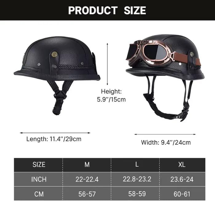 Casque rétro noir Vintage