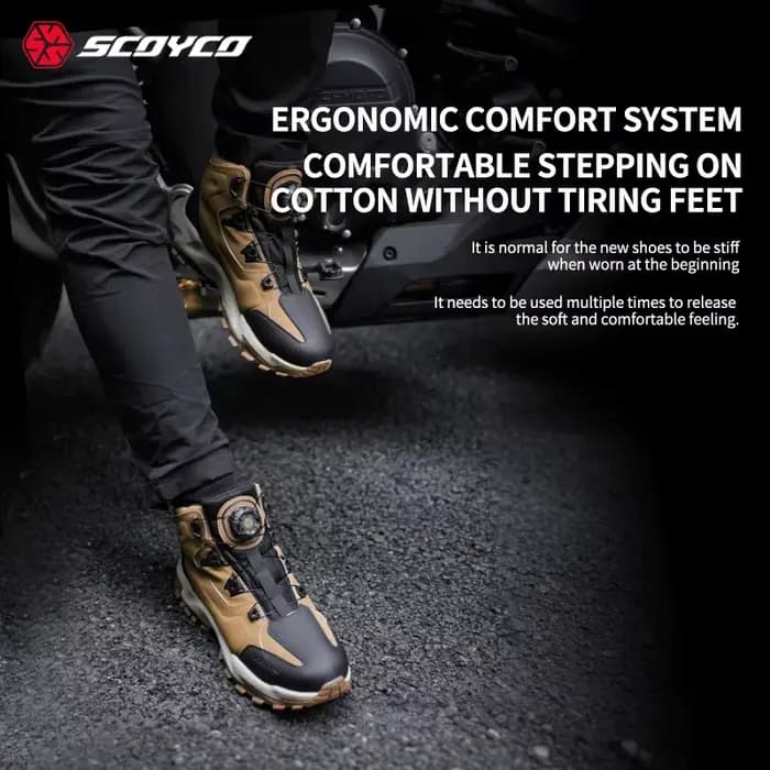 SCOYCO bottes de moto hommes microfibre cuir respirant anti-dérapant résistant à l'usure