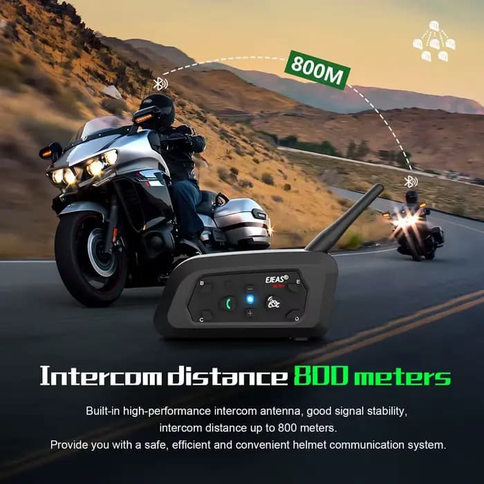 EJEAS V6 PRO + casque de moto Interphone Bluetooth