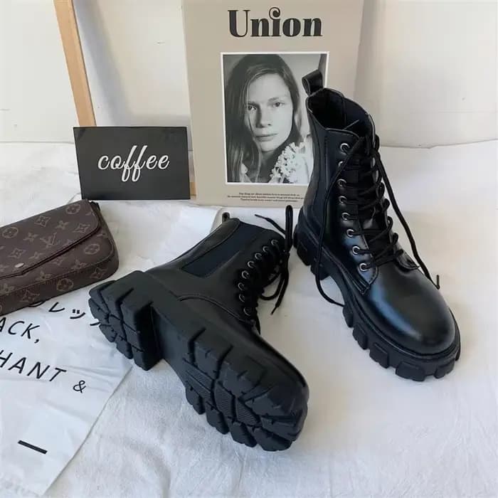 Bottes à Baril Court en Cuir pour Femme