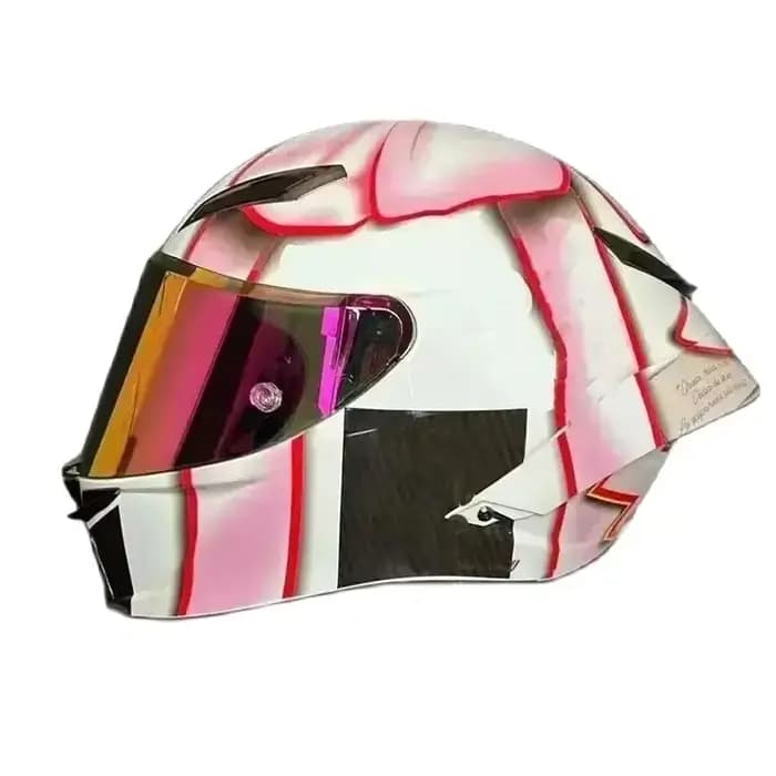 Casque de moto intégral pour femme avec nœud papillon et grand spoiler
