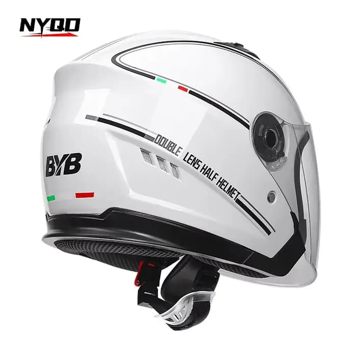 Casque de moto électrique quatre saisons à double visière anti-buée