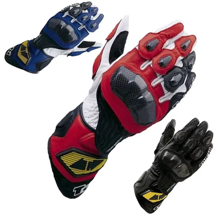 Gants de Protection de Moto en Cuir et Fibre de Carbone