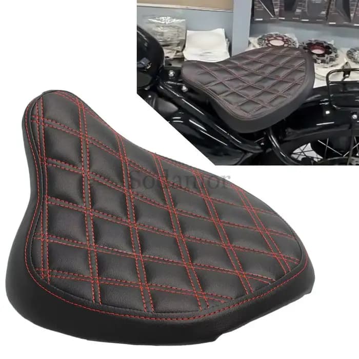 Accessoires de moto, siège solo noir et rouge pour conducteur
