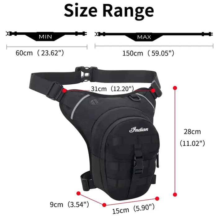 Sac de jambe tombante pour moto indienne multifonction