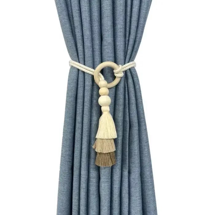 Accessoires de rideaux bohèmes, boucle de rideau simple avec décoration en pompon