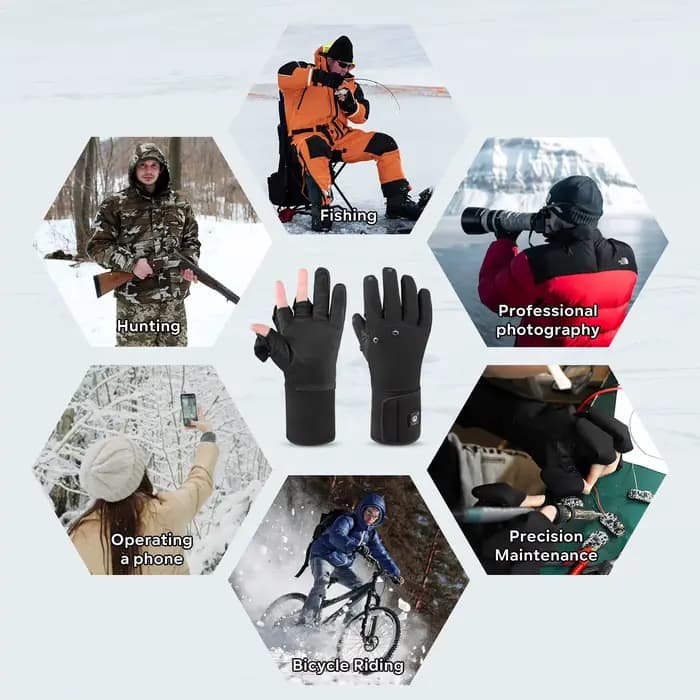 SAVIOR hiver gants chauffants thermiques pour femmes adultes en cuir de chèvre léger batterie Rechargeable main chaude