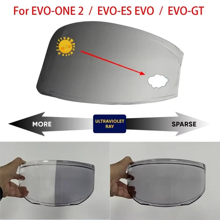 Visière photochromique pour casque de moto compatible avec les casques Shark EVO-ONE 2