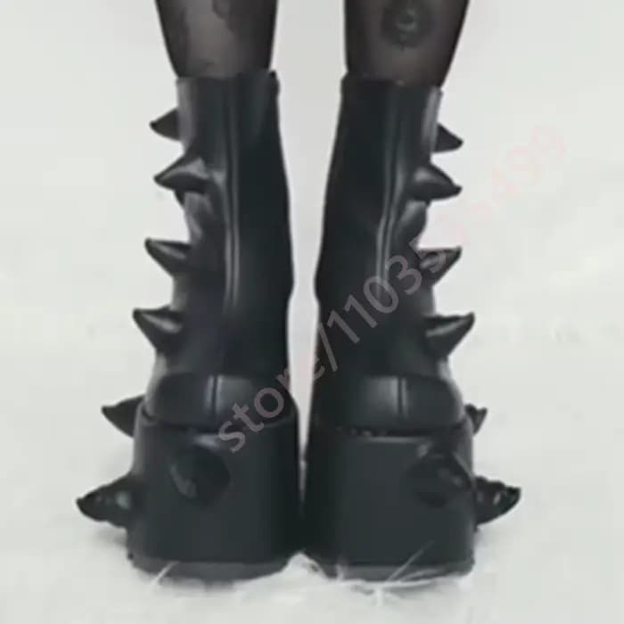 Bottes de moto Punk à pointes noires