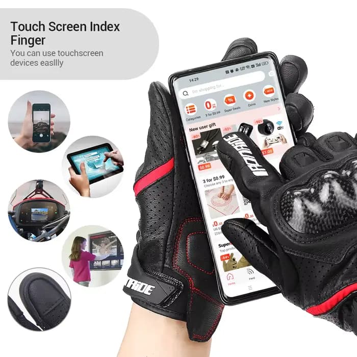 Gants de Moto en cuir pour hommes et femmes