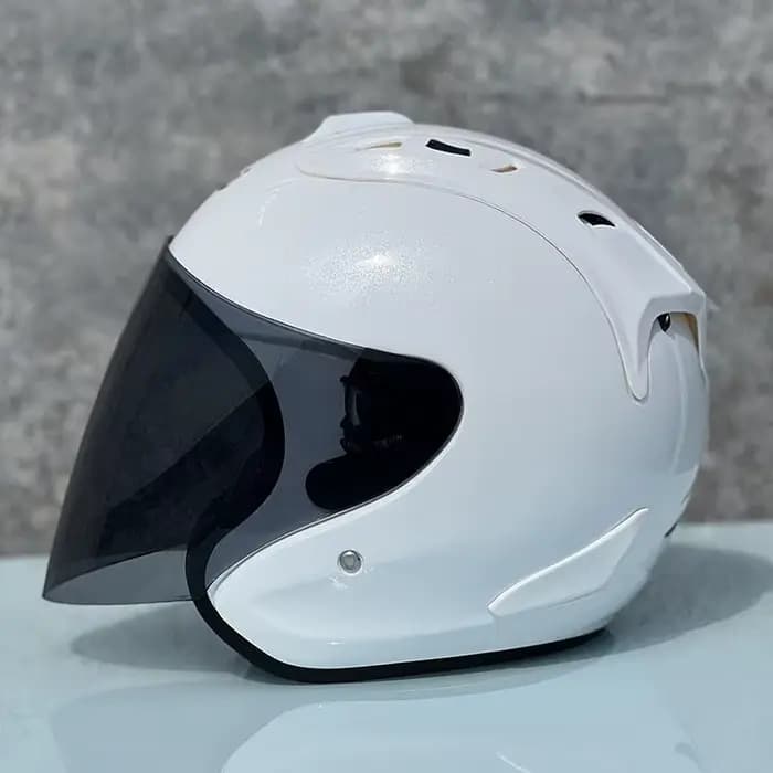 Ram4 blanc perle demi-Casque course visage ouvert Casque d'été hommes et femmes Moto