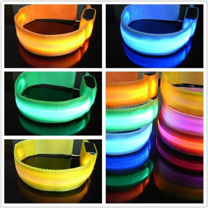 Brassard de course de nuit lumière LED Sports de plein air USB Rechargeable ceinture de sécurité bras jambe