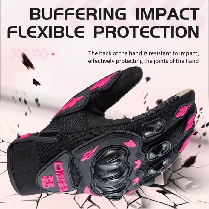 Gants de Moto rose noir pour femmes