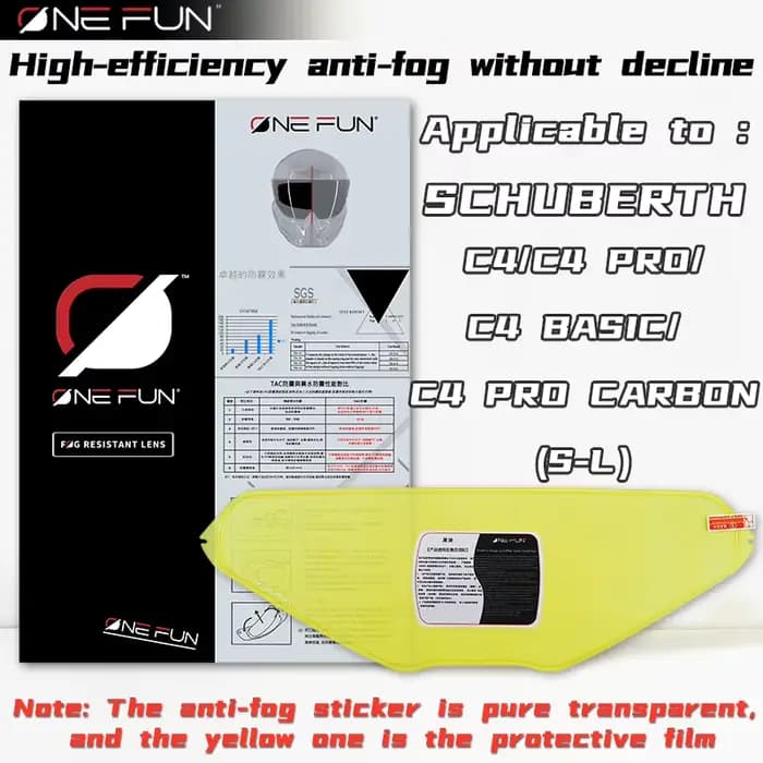 Film autocollant anti-buée pour casque Schuberth C3 C4 C5 S2 S3 E1 E2 PRO BSIC CARBON C3/C4/C5 PRO/ C3