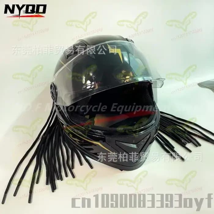 28 tresses décoratives pour casque de moto, style rétro Predator, pour motards