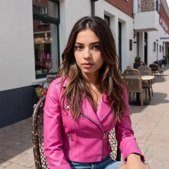 Blouson en cuir PU rouge rétro pour femme
