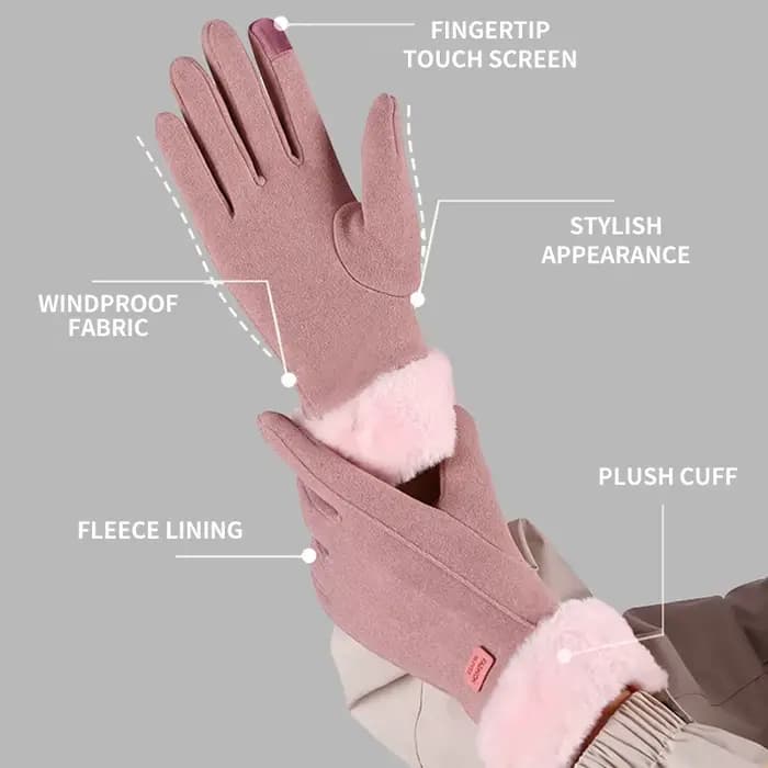 Gants chauds coupe-vent pour femmes