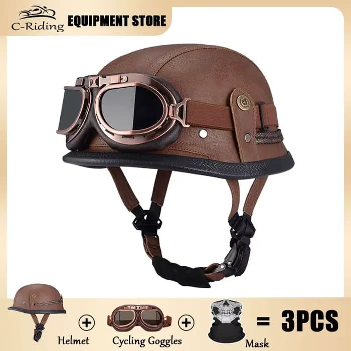 Casque rétro noir Vintage