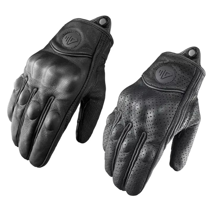 Gants de moto en cuir pour hommes et femmes