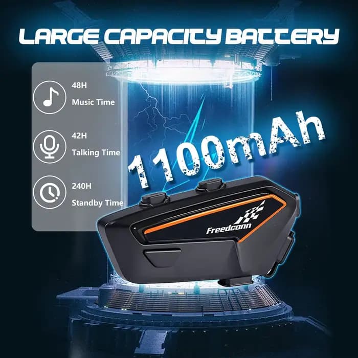 Casque de moto casque Bluetooth avec suppression du bruit CVC musique stéréo Bluetooth 5.2 IP67 pour moto Touring