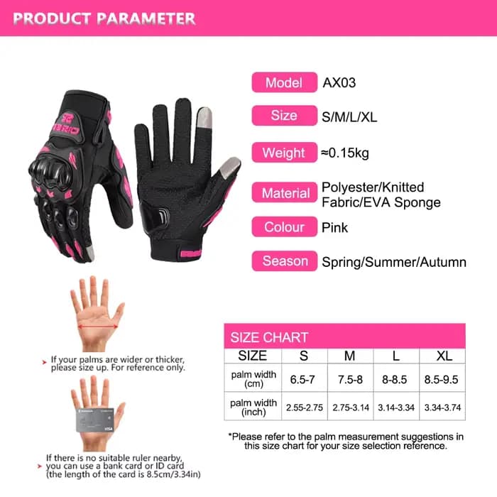 AXIO New Lady rose moto gants de cyclisme écran tactile gant de Motocross résistant à l'usure antidérapant