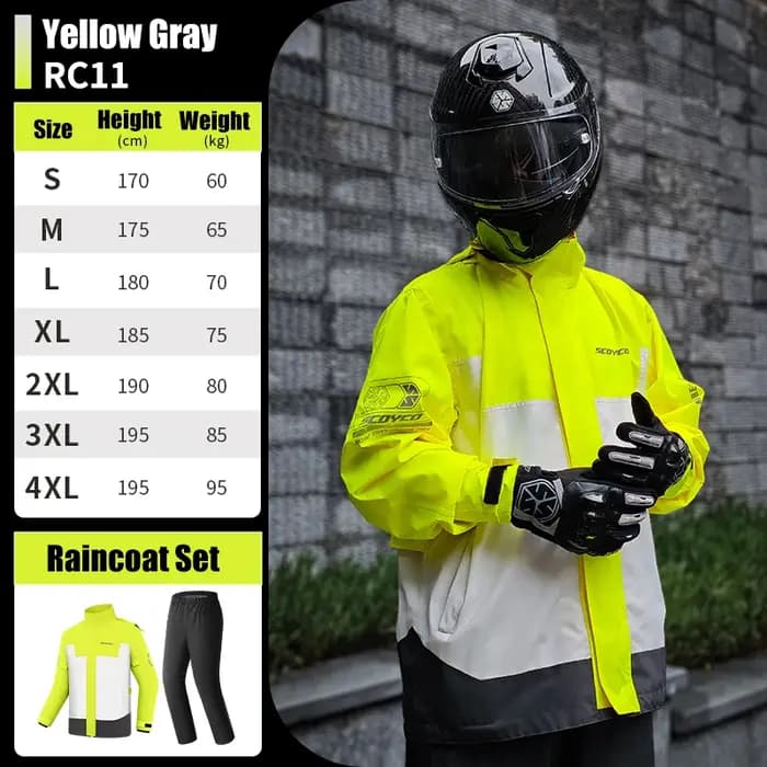 SCOYCO moto imperméable costume hommes prévention des tempêtes de pluie fendu veste