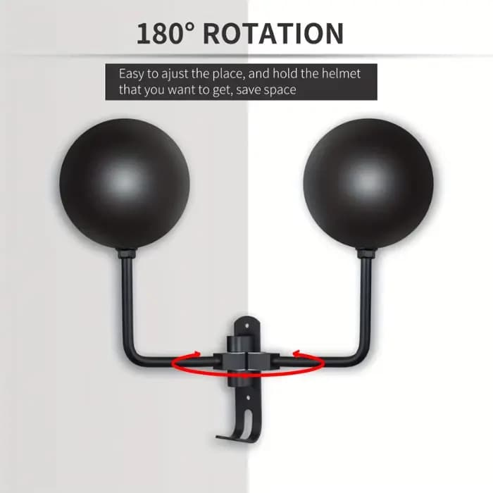 Support de casque de moto pivotant à 180° ° Étagère murale