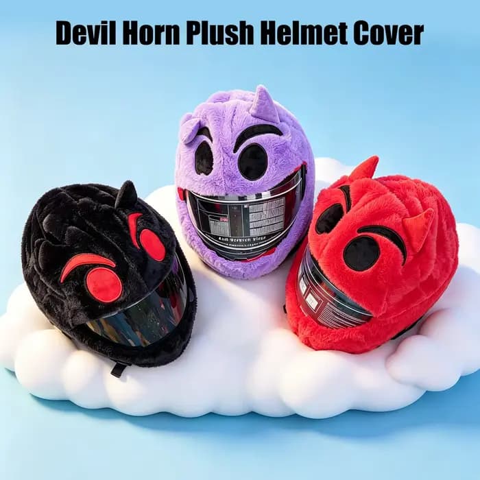 Housse de casque de moto en peluche animale de dessin animé