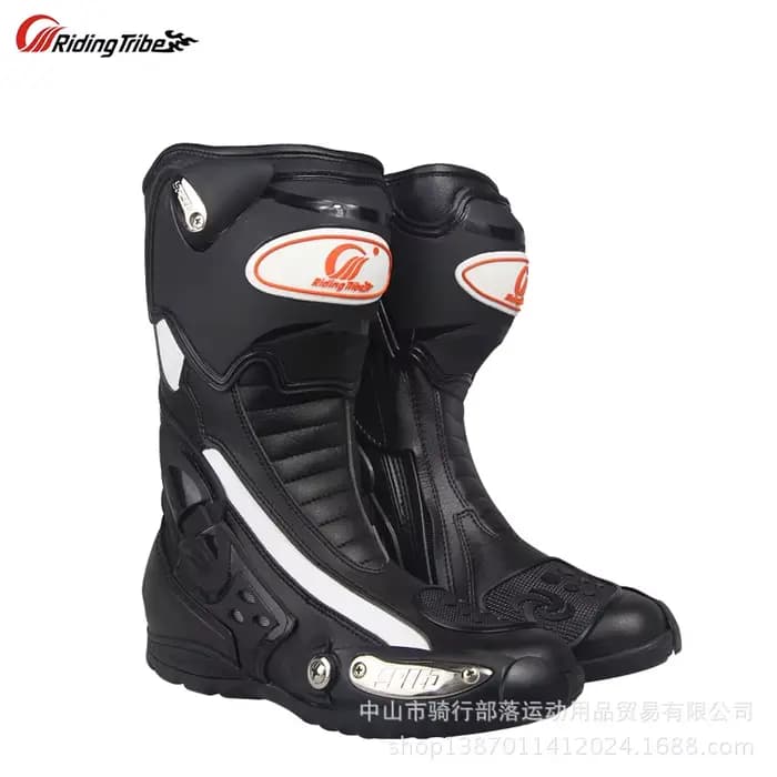 Chaussures de moto RidingTribe B1002 pour hommes, bottes longues pour motards, résistantes aux chute