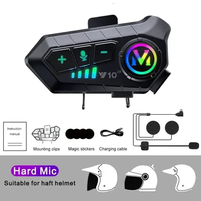 Intercom Bluetooth pour casque de moto V10 2X