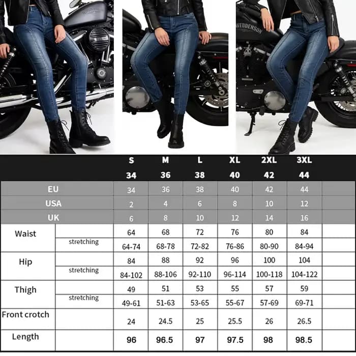 Jeans de protection pour femmes, pantalons de moto bleus, équipement de protection, pantalons de moto 905