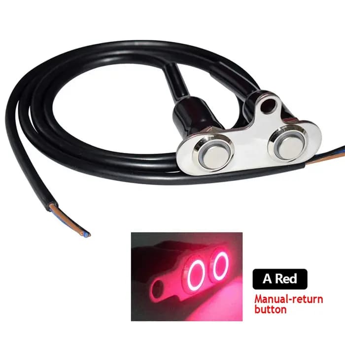 Interrupteur LED pour moto à Double tête en acier inoxydable